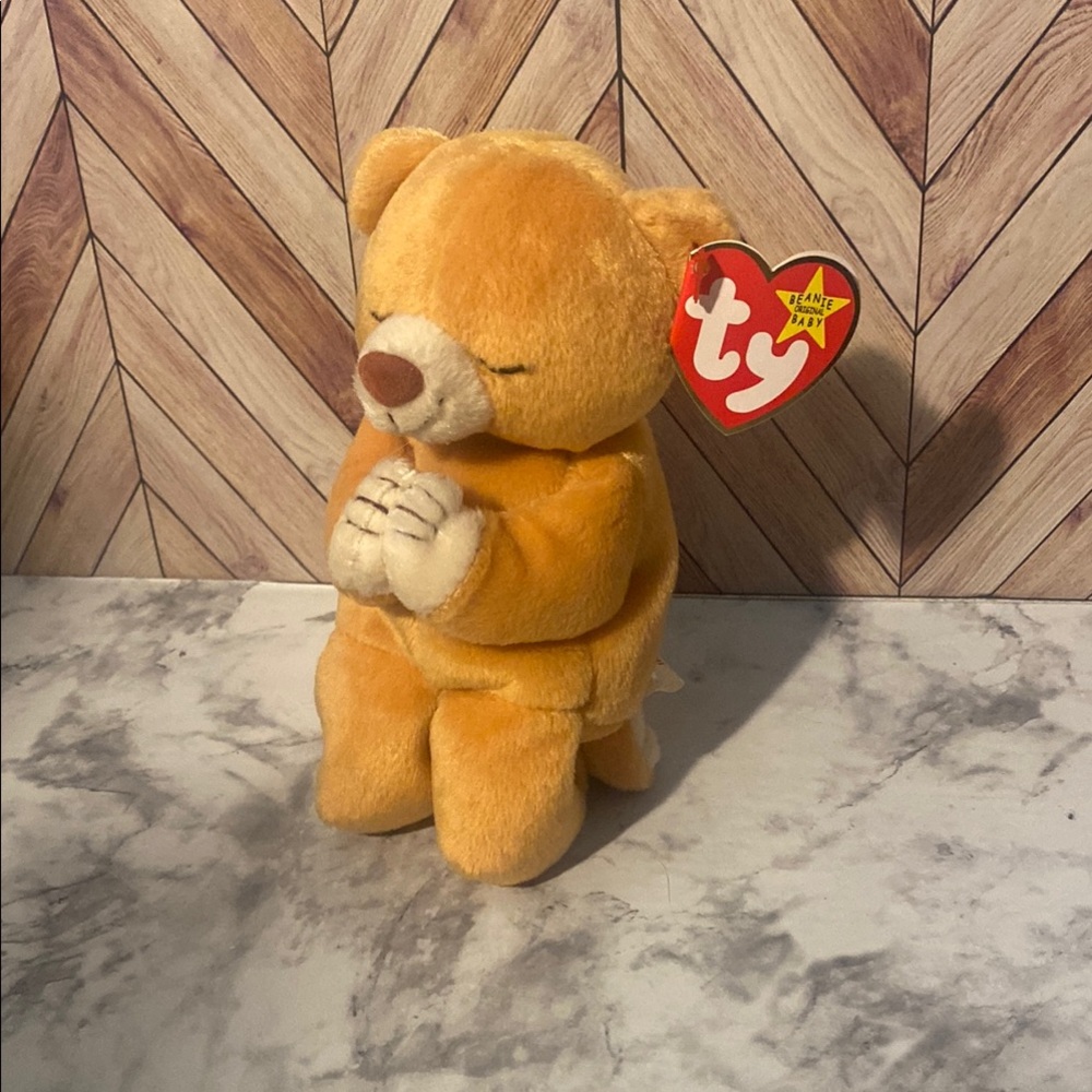 Hope TY Orange Praying Bear Plush Toy
